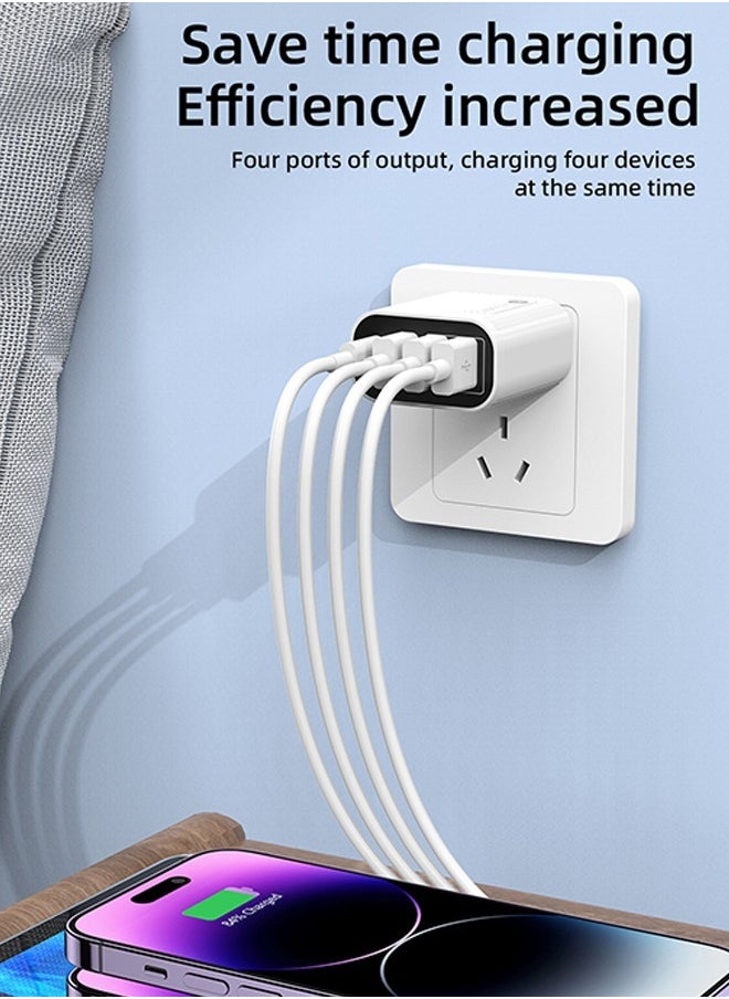 Generic - 36W Multi Port European Quick Charger, Fast Charging Adapter for Multiple Models of Electric Device (White) - Image 1