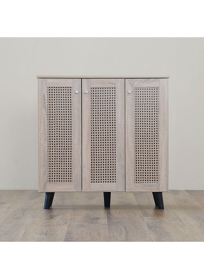 DANUBE HOME Lacey 3 Door Shoe Cabinet 16 Pairs Of Shoes Modern Design Furniture Wooden Shoe Organizer For Entryway Hallway Living Room L 90x32x91 Cm Sonoma Oak - Image 2