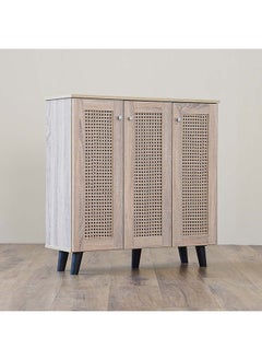 DANUBE HOME Lacey 3 Door Shoe Cabinet 16 Pairs Of Shoes Modern Design Furniture Wooden Shoe Organizer For Entryway Hallway Living Room L 90x32x91 Cm Sonoma Oak  - Image 3