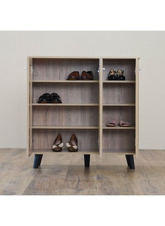 DANUBE HOME Lacey 3 Door Shoe Cabinet 16 Pairs Of Shoes Modern Design Furniture Wooden Shoe Organizer For Entryway Hallway Living Room L 90x32x91 Cm Sonoma Oak  - Image 4