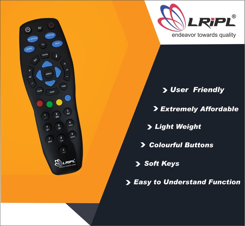 LRIPL Remote for Tata Sky Set Top Box | Compatible with Original Tata Play Remote Control | Works with Tata Sky/Tata Play SD & HD DTH Box and Supports TV Functions - Image 2