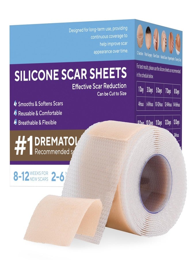 ZETRALL Silicone Scar Sheets, Silicone Scar Tape (1.6"x 60" Roll-1.5m, Advanced Scars Strips for Surgical, C-Section, Tummy Tuck, Burn, Hypertrophic, Keloid Bump Removal Treatment, Reusable - Image 1