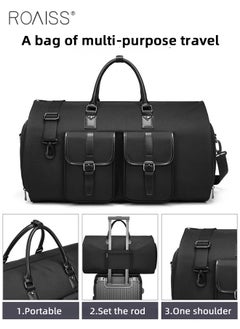roaiss Multifunctional Expandable Suit Bag for Man Business Large Capacity Fitness Luggage Bag Mans Foldable Waterproof Multi Compartment Design Travel Bag with Independent Shoe Compartment  - Image 4