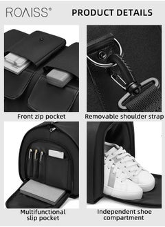 roaiss Multifunctional Expandable Suit Bag for Man Business Large Capacity Fitness Luggage Bag Mans Foldable Waterproof Multi Compartment Design Travel Bag with Independent Shoe Compartment  - Image 3