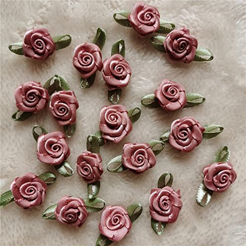 SHBBON 100pcs 15mm Multicoloured Mini Rose Flowers Satin Ribbon Bows Appliques DIY Sewing Craft Accessories Wedding Bride Gift Decoration - Image 5