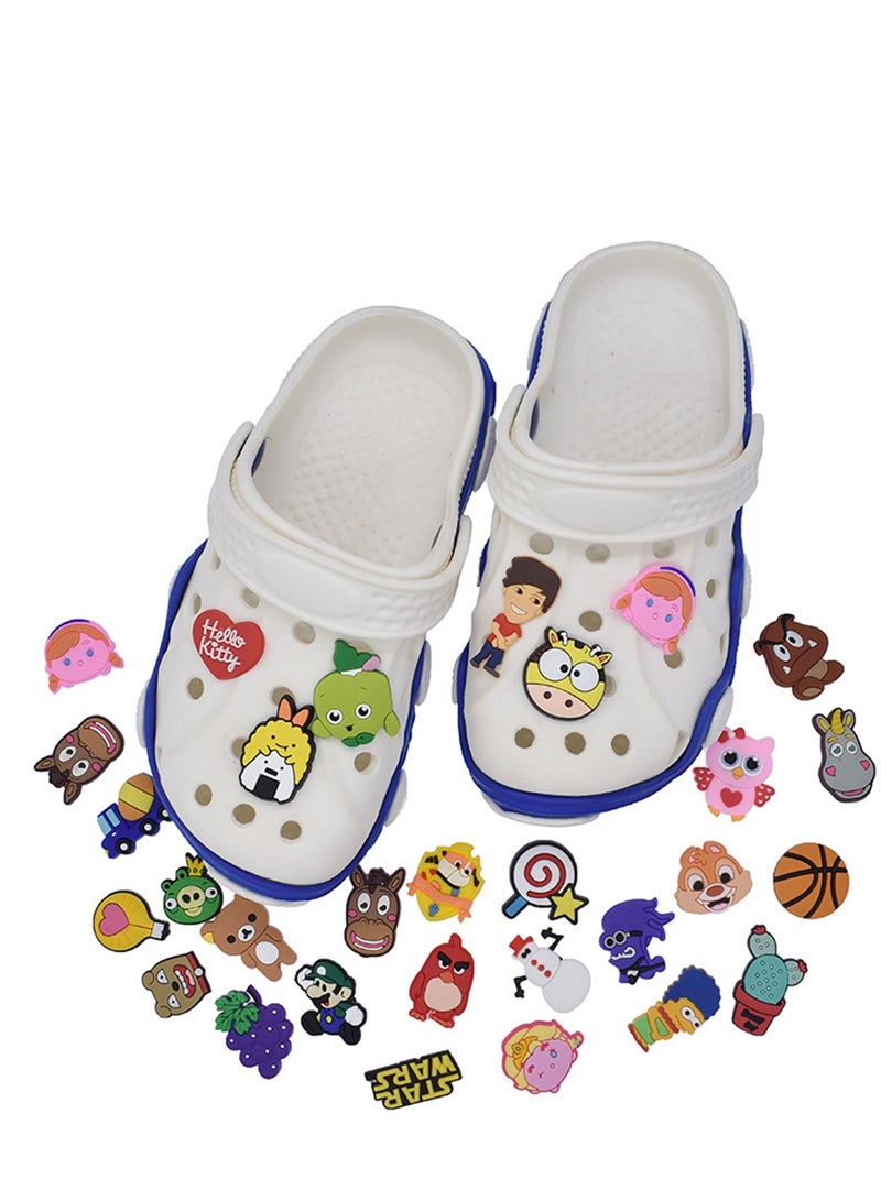 KASTWAVE Shoe Decoration Charms, Shoe Charms Crocs, 100 PCS Mixed PVC Shoe Charms for Shoes Silicone Wristbands, Hole Hole Shoes Buckle, Party Gift for Kids and Teens Girls - Image 4