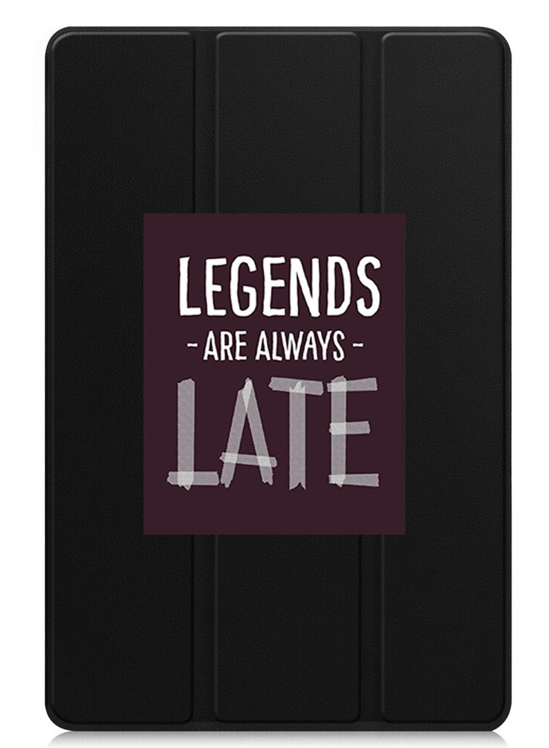 Theodor Protective Flip Case For Apple iPad Pro 11 (2024) With Trifold Stand Auto Wake Sleep Shockproof Cover legends are always late - Image 1