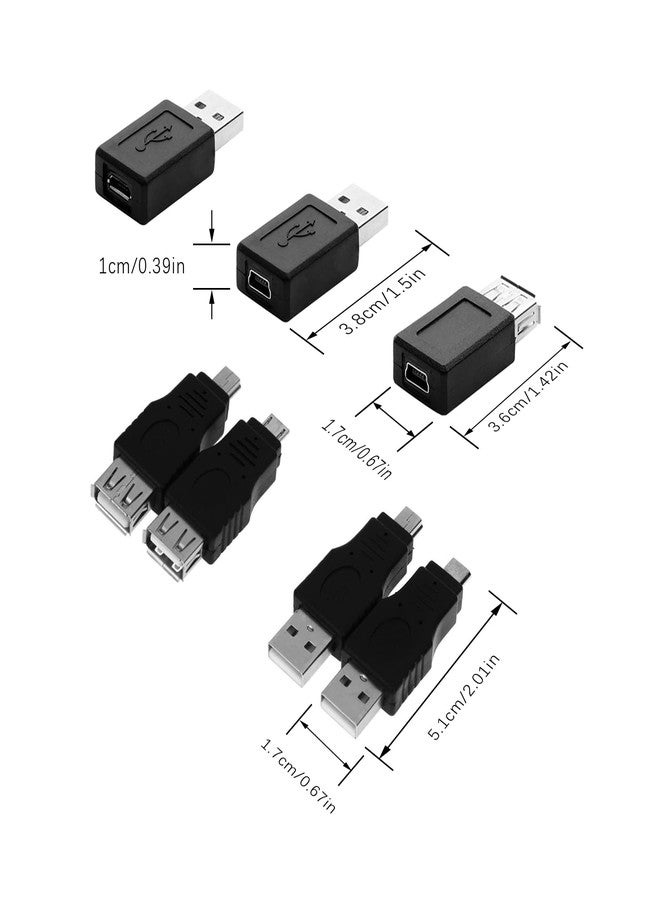 Flylin Multiple USB 2.0 Adapters, USB OTG Adapter Kit 12Pcs Micro/Mini Male Female Sockets Converters Connectors Support Data Transmission and Charging for Computer Tablet PC Mobile Phone - Image 3