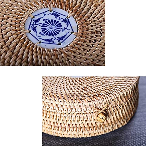 KODENG Handmade Natural Rattan Box Round Baskets Tea Cake Dessert Cookie Storage Woven Boxes Kitchen Container Bread Basket With Lid - Image 4