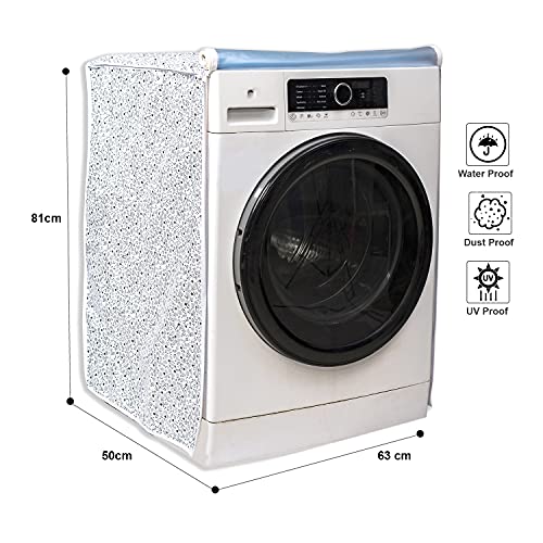 Classic® Front Load Washing Machine Cover Suitable For IFB 5.5 Kg, 6 Kg, 6.5 Kg (50cmsX63cmsX81cms, White & Grey) - Image 3