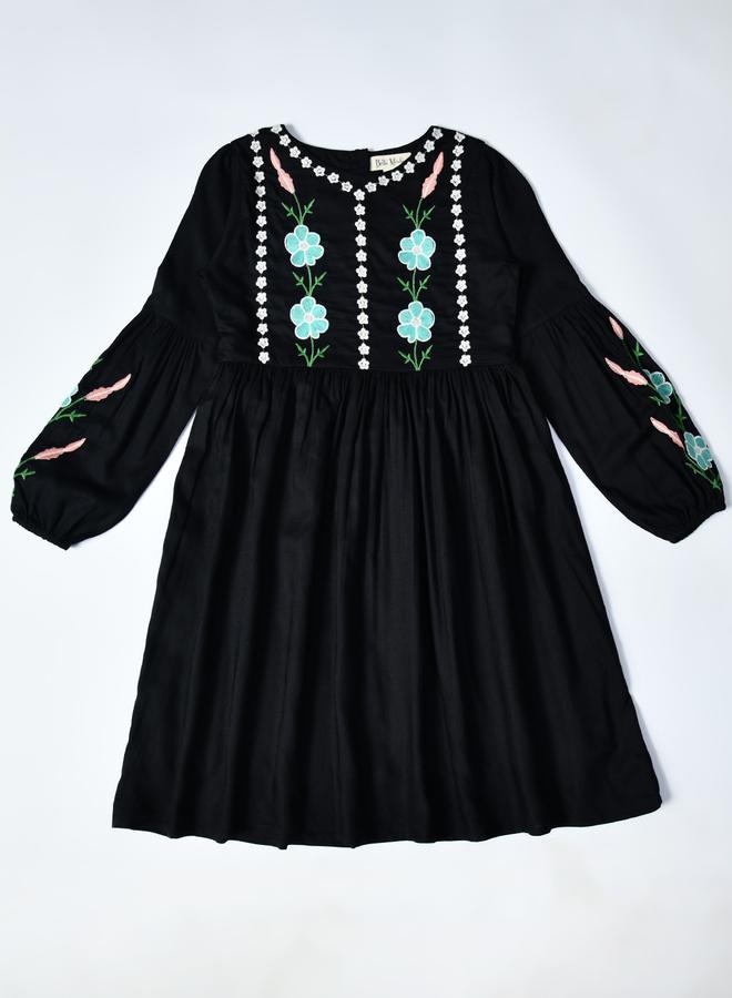 BELLA MODA Floral Embroidered Dress - Image 1