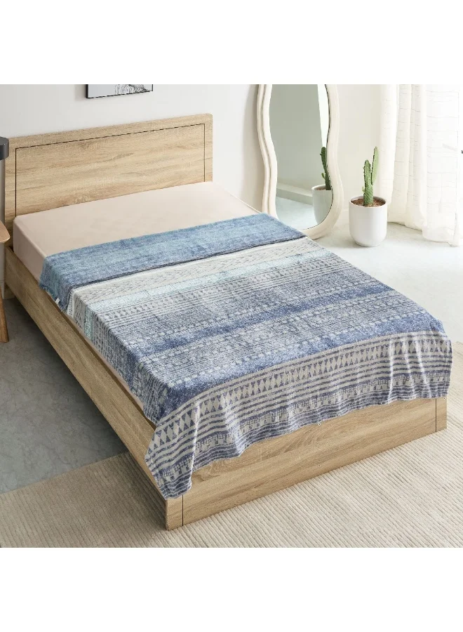 Home Box Matrix Enzo Printed Flannel Twin Blanket 200 x 140 cm