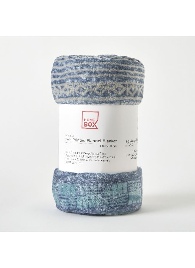 Matrix Enzo Printed Flannel Twin Blanket 200 x 140 cm