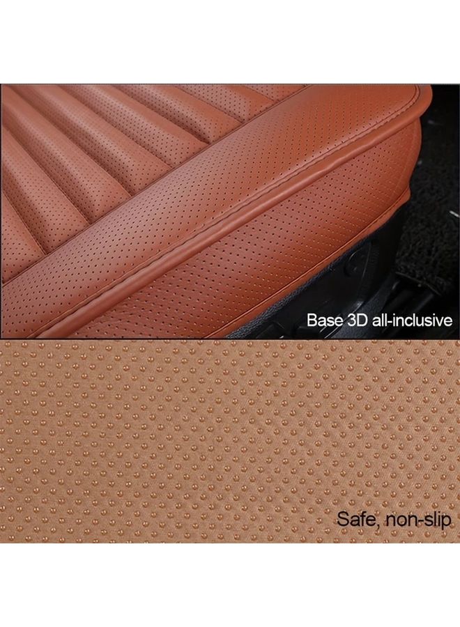 Front Seat Black Breathable PU Leather Car Seat Cushion Protector Anti Slip Storage Pocket - Image 3