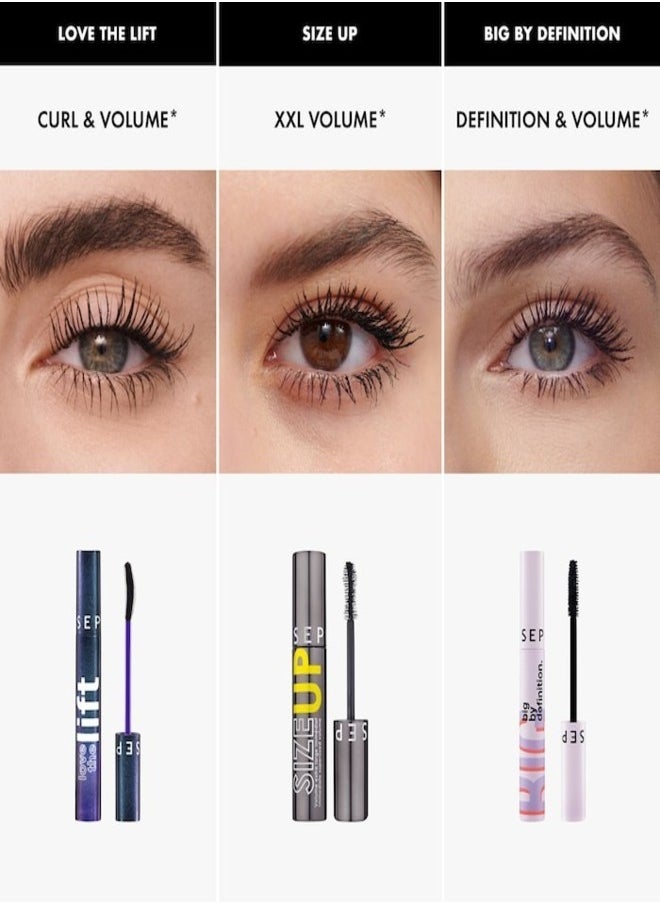 SEPHORA - SEPHORA COLLECTION Size Up Volumizing Mascara Black 5ml – Ultra-Black, Long-Lasting & Buildable Volume for Fuller Lashes - Image 1