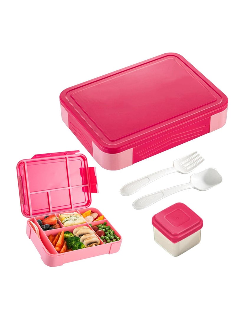 TYCOM Lunch Box for Kid Bento Box Children School Children's Lunch Box with Compartments Leak-proof Lunch Box for Girls and Boys Snack Box Red Pink.  - Image 3