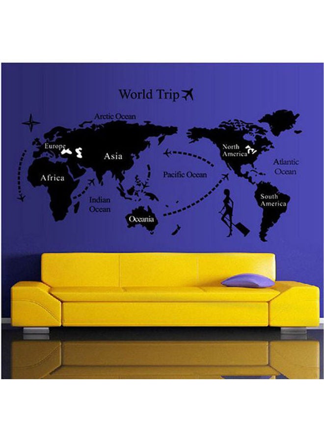 NIBEMINENT Map Of The World Decorative Stickers Black 60x90cm - Image 1