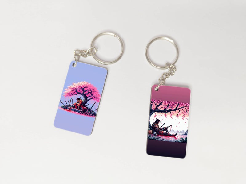 OUTFITQUE OUTFITQUE Premium (Pack of 2) Anime-322 Printed Long Keychain For Bike, Scooty, Car, MDF Keyholder - Image 1