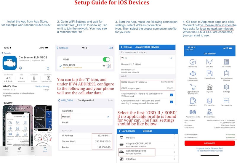 Veepeak Mini WiFi OBD2 Scanner Compatible iOS Android, Car OBD II - Image 3
