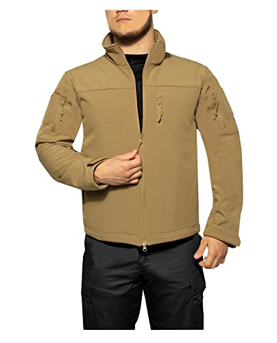 Rothco Stealth Ops Soft Shell Tactical Jacket Lightweight Water Resistant 3Layer Outdoor Coat with Fleece Lining Coyote Brown M - Image 3