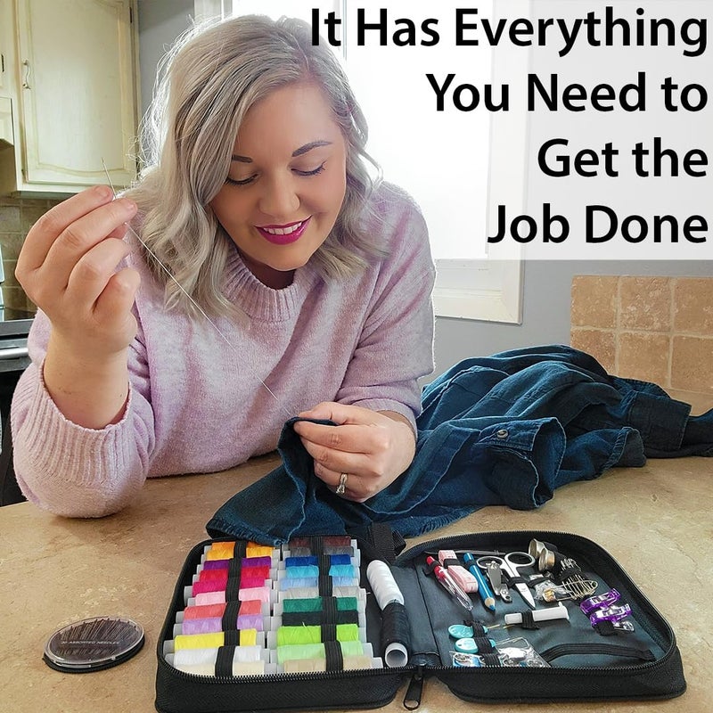 Vellostar Sewing Kit for Adults - A Portable Needle and Thread Kit with Essential Sewing Supplies and Accessories for Small Clothing Repairs, a Basic Travel Mending Set for Beginners and Pros - Image 5