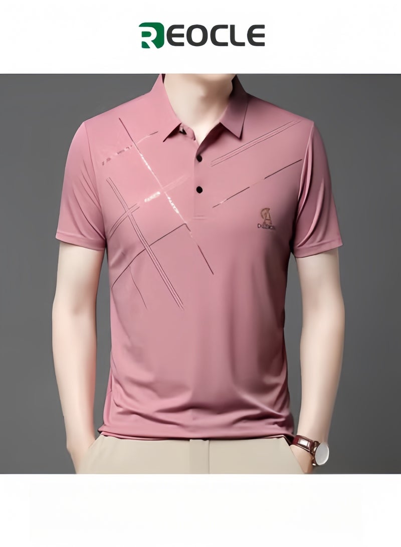 REOCLE Men's Polo Shirt Comfy & Quick Dry Short Sleeves Shirts Regular-Fit Pique Polo Shirt Jersey Golf Shirt - Image 1