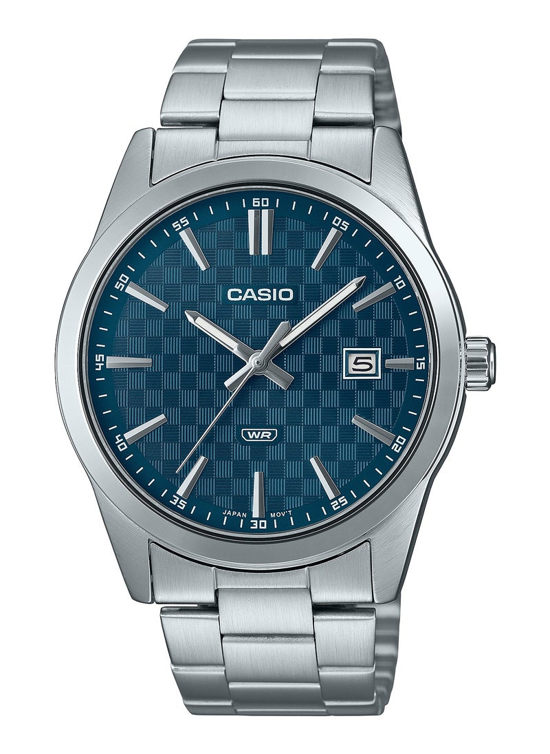 CASIO Men's Analog Round Shape Stainless Steel Wrist Watch MTP-VD03D-2A2 - 41 Mm 