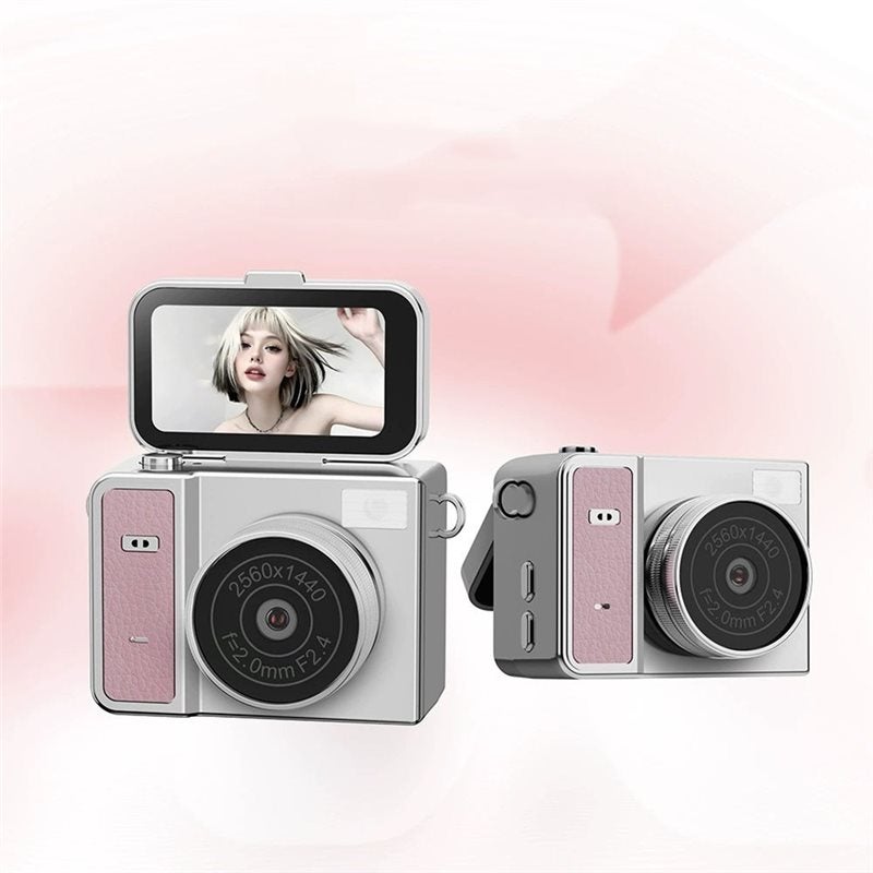 Thumb Keychain Camera 1.47-Inch Flip Screen Mini Action Camera 1080P Retro Style Very Small Camcorder Gray - Image 3