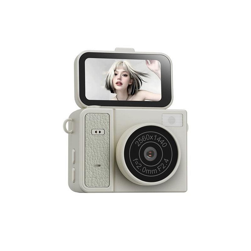 Thumb Keychain Camera 1.47-Inch Flip Screen Mini Action Camera 1080P Retro Style Very Small Camcorder Gray - Image 1