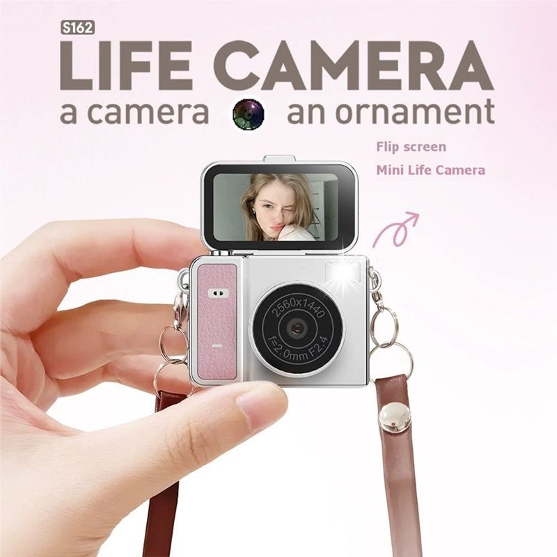 Thumb Keychain Camera 1.47-Inch Flip Screen Mini Action Camera 1080P Retro Style Very Small Camcorder Gray - Image 2