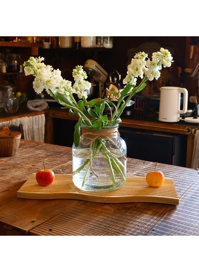Houmury Set of 4 Farmhouse Clear Glass Vases for Centerpieces 6 Inch Large Vase with Twine Ties Home Decor for Wedding Living Room Dining Table Office (4) - Image 4