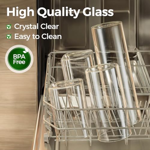 ComSaf Glass Food Storage Jars Set of 6, Clear Glass Storage Containers with Lids, Canisters Sets for the kitchen, Spaghetti, Pasta, Flour, Nuts, Oat, Coffee and Sugar Container, Pantry Organization - Image 4