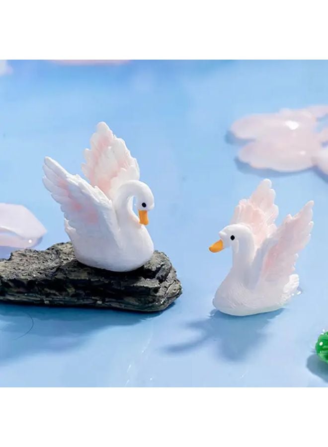Head Up White Swan Resin Ornament Fairy Garden Decor DIY Landscaping - Image 3