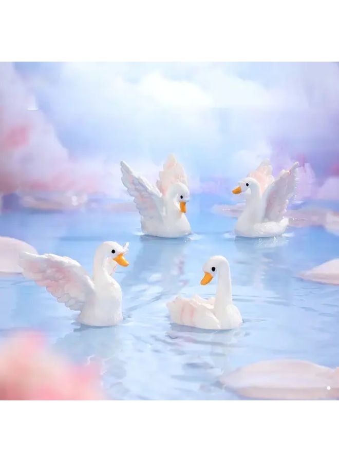 Head Up White Swan Resin Ornament Fairy Garden Decor DIY Landscaping - Image 5