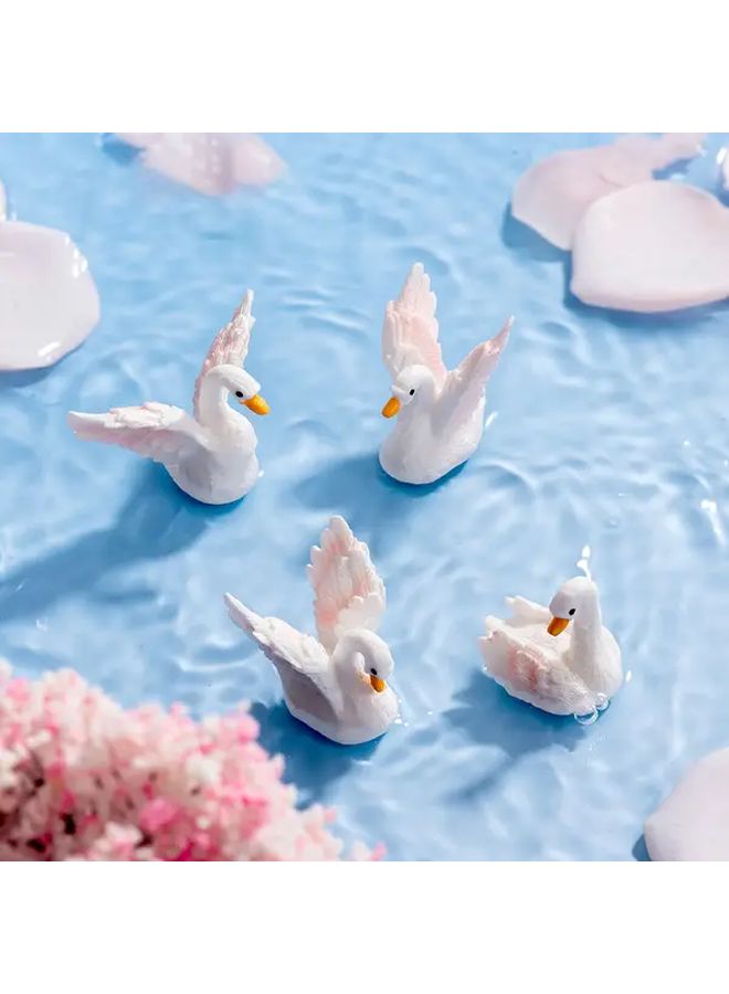 Head Up White Swan Resin Ornament Fairy Garden Decor DIY Landscaping - Image 4