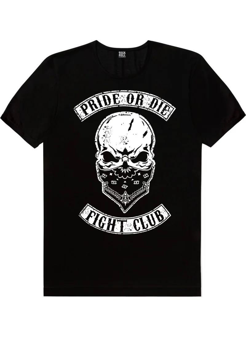 Rock&Roll Bandana Skull Black Short Sleeve Men's T-Shirt