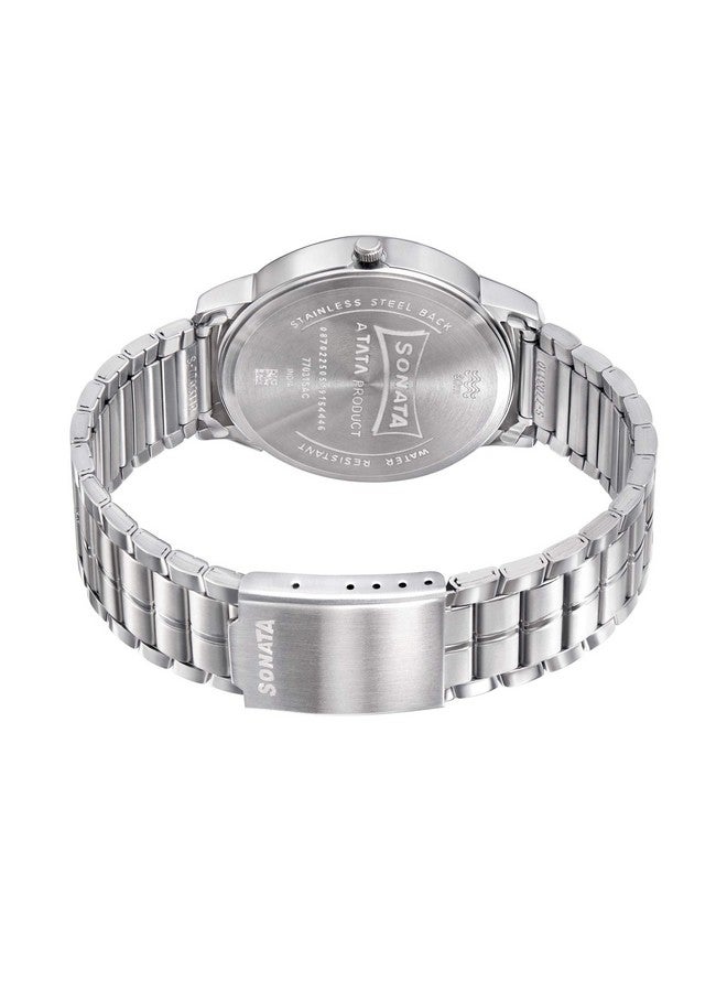 Sonata RPM Quartz Analog with Day and Date Black Dial Metal Strap Watch for Men-NS77031SM06 - Image 4