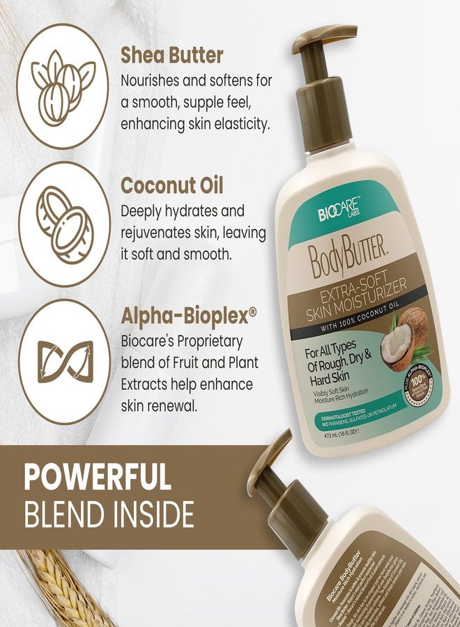 Biocare Body Butter Cream - Deep Moisturizing Cream for Rough, Dry & Hard Skin with 100% Coconut Oil, Hydration for Revitalized & Fresh Skin, Extra Soft Moisturizer for Youthful Glow 16 oz - Image 3