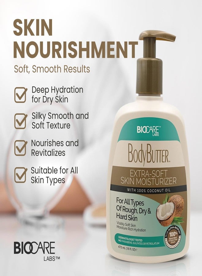 Biocare Body Butter Cream - Deep Moisturizing Cream for Rough, Dry & Hard Skin with 100% Coconut Oil, Hydration for Revitalized & Fresh Skin, Extra Soft Moisturizer for Youthful Glow 16 oz - Image 4