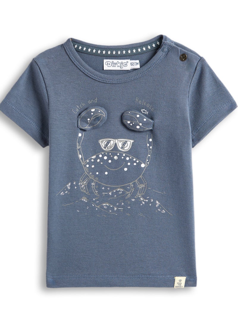 ديركجي طقم أولاد ديركي - تي شيرت تفاعلي بأكمام قصيرة وشورت كارغو أبيض بنسيج محكم - Image 2