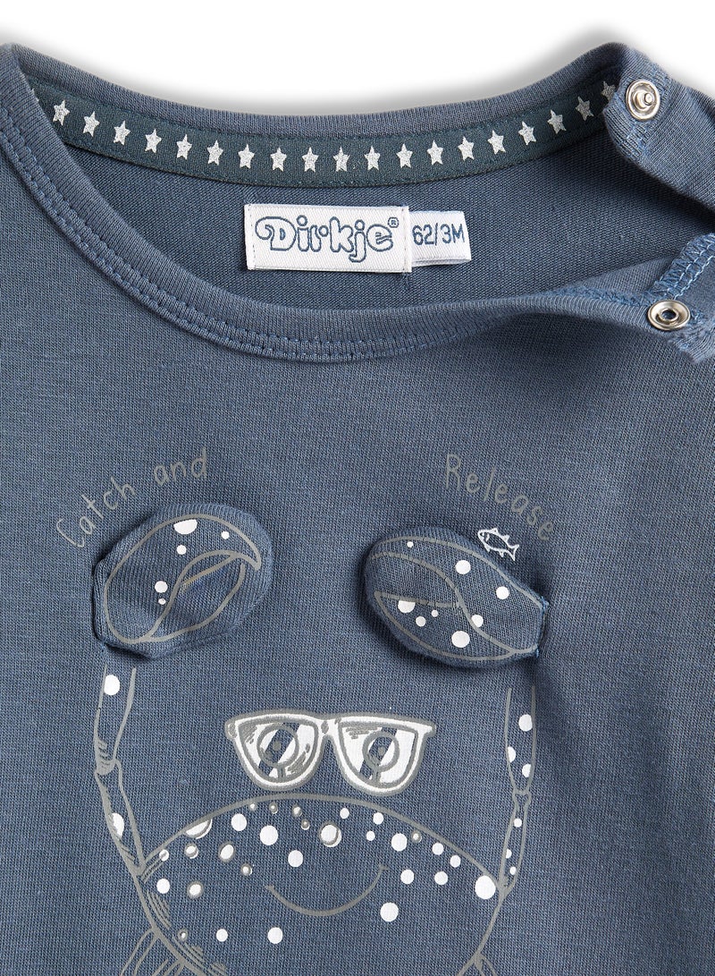 ديركجي طقم أولاد ديركي - تي شيرت تفاعلي بأكمام قصيرة وشورت كارغو أبيض بنسيج محكم - Image 4