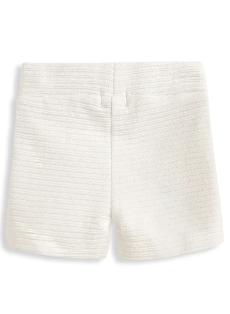 Dirkje Dirkje Boys Set - Short sleeve Interactive T-Shirt & White Cargo shorts in textured fabric