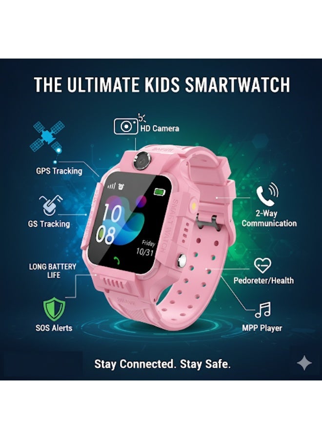 نابي ساعة أطفال ذكية  nabi Z7PLUS مزودة بكاميرا وGPS وشاشة HD مقاومة للماء بمعيار IP67 – لعمر 3 سنوات لاكثر - لون وردي - Image 2