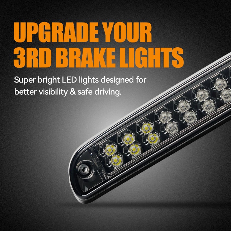 Cxdar 3rd Third Brake Light LED for 1999-2016 Ford F250 F350 F450 F550 Super Duty, 1993-2011 Ford Ranger High Mount Rear Cab Brake Lights Assembly, 99-16 F-250 F-350 F-450 F-550 Cargo Stop Light - Image 3
