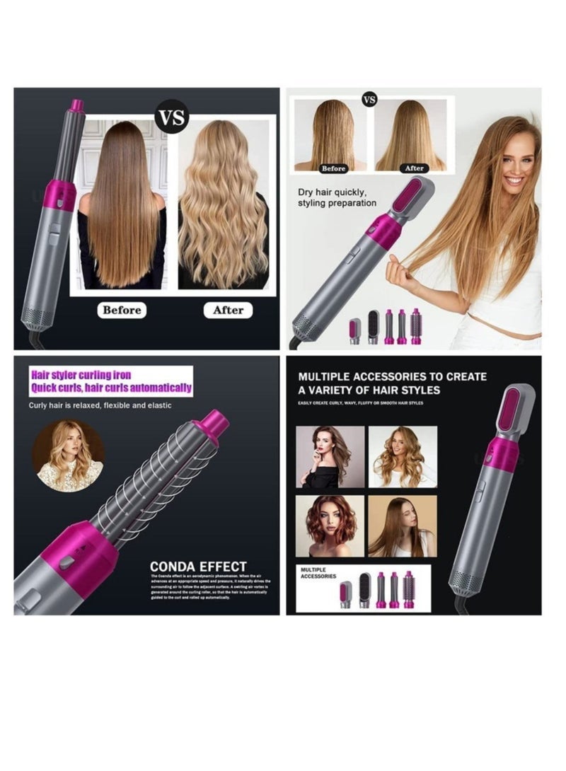 5 in 1 one-step hair dryer and volumizer hot air brush for Straightening Curling Drying - Image 4