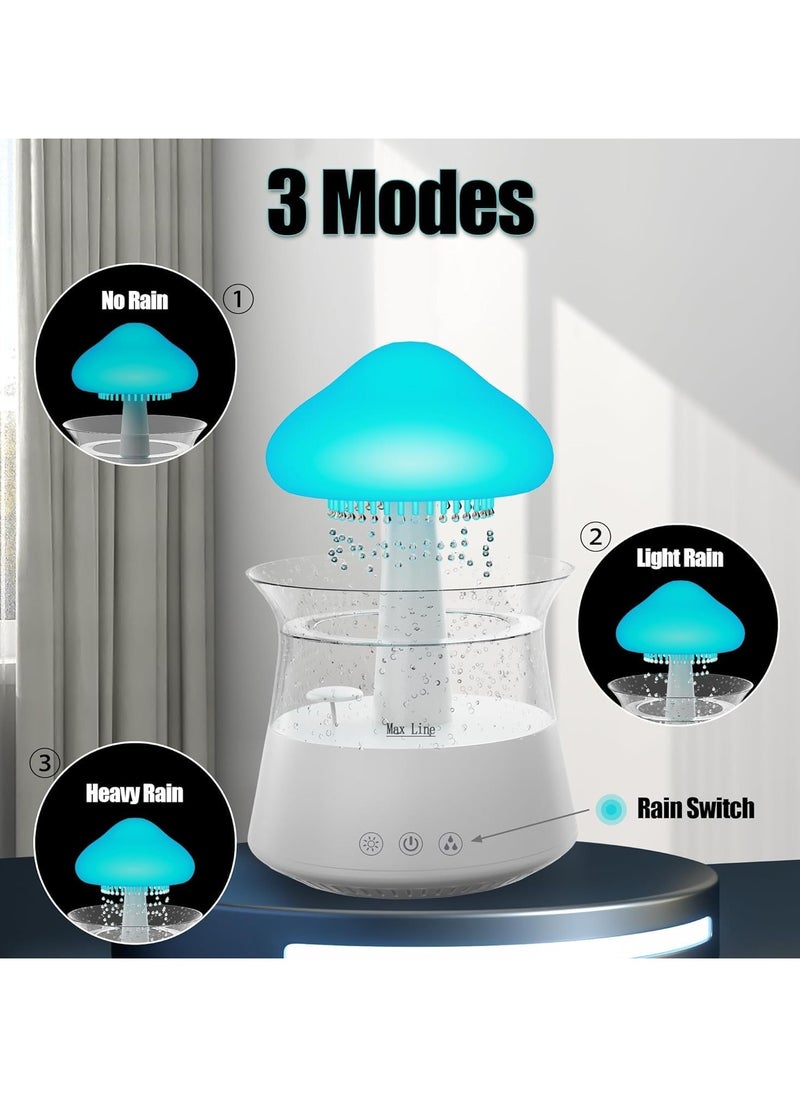 Generic - Humidifier Rain Cloud Humidifier Rain Mushroom Lamp with Fragrance and 7 Colours LED Rain Lamp Rain Mushroom Lamp with Water Drops and Rain Sounds Water Drop Air Humidifier for Rooms Home - Image 1