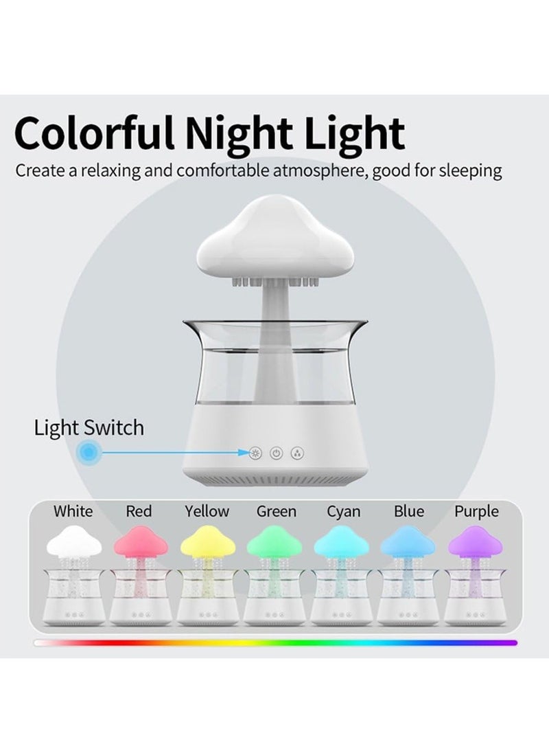 Generic - Humidifier Rain Cloud Humidifier Rain Mushroom Lamp with Fragrance and 7 Colours LED Rain Lamp Rain Mushroom Lamp with Water Drops and Rain Sounds Water Drop Air Humidifier for Rooms Home - Image 1