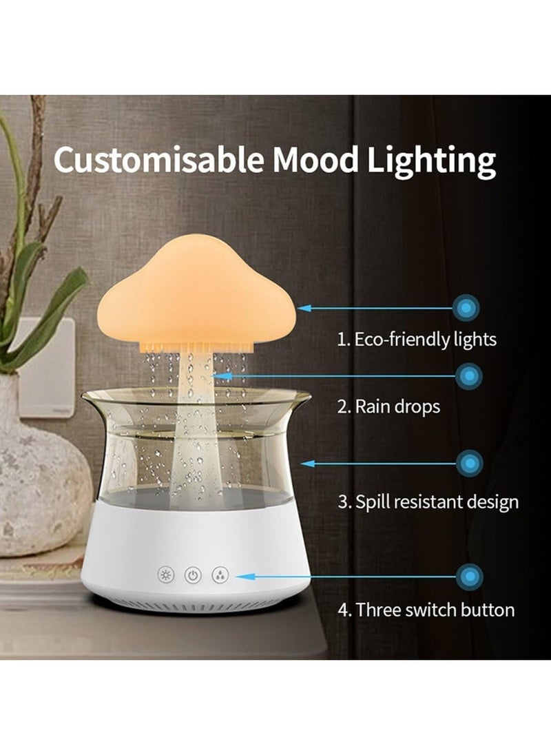 Generic - Humidifier Rain Cloud Humidifier Rain Mushroom Lamp with Fragrance and 7 Colours LED Rain Lamp Rain Mushroom Lamp with Water Drops and Rain Sounds Water Drop Air Humidifier for Rooms Home - Image 1