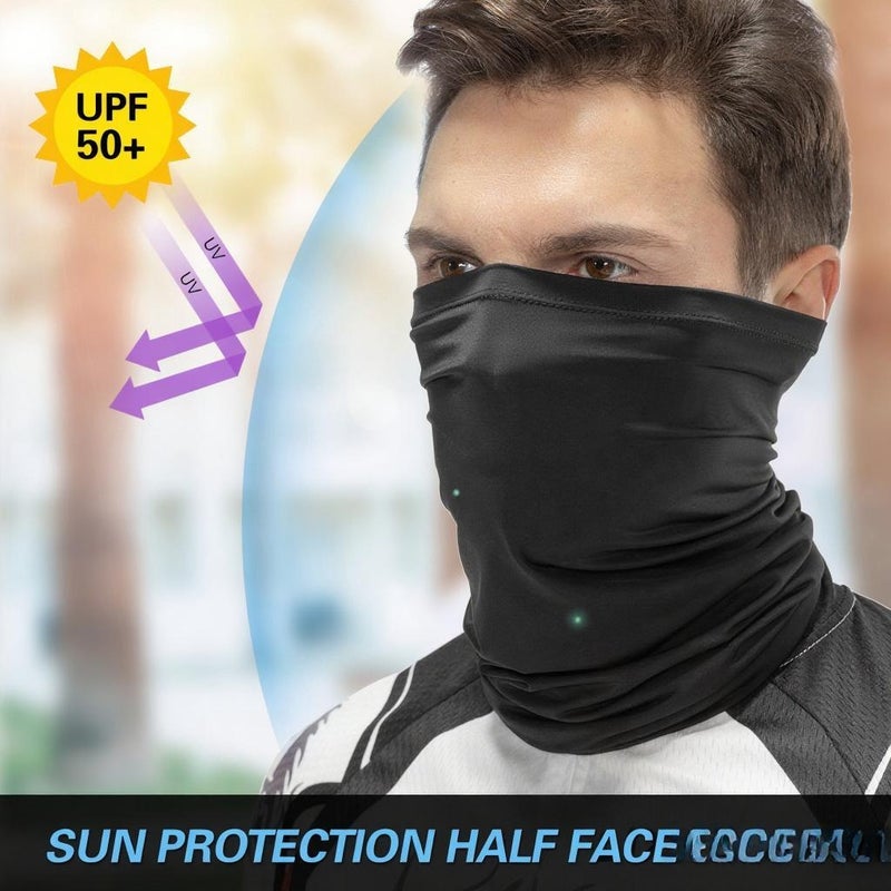 2pcs Cycling Half Face Cover Motorcycle Neck Warmer Riding Neck Gaiter Cooling Climbing Running Hiking Neck Wrap Ice Silk Sunlight Protection Cycling Headgear - Image 2