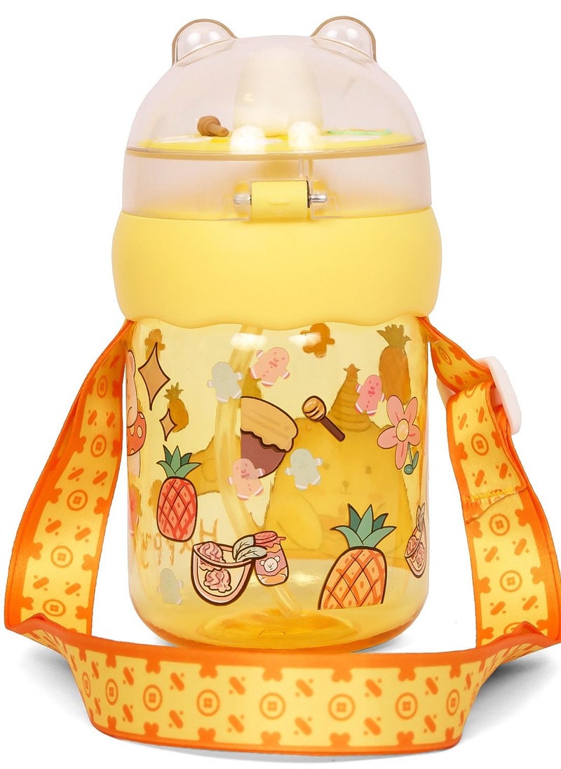 Eazy Kids Kids Water Bottle 580ml With Straw - Yellow  - Image 2